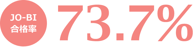 JO-BI合格率73.7%(全国平均合格率39.3%)
