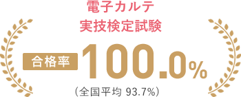 電子カルテ実技検定試験 【合格率】100% （全国合格率93.7%）