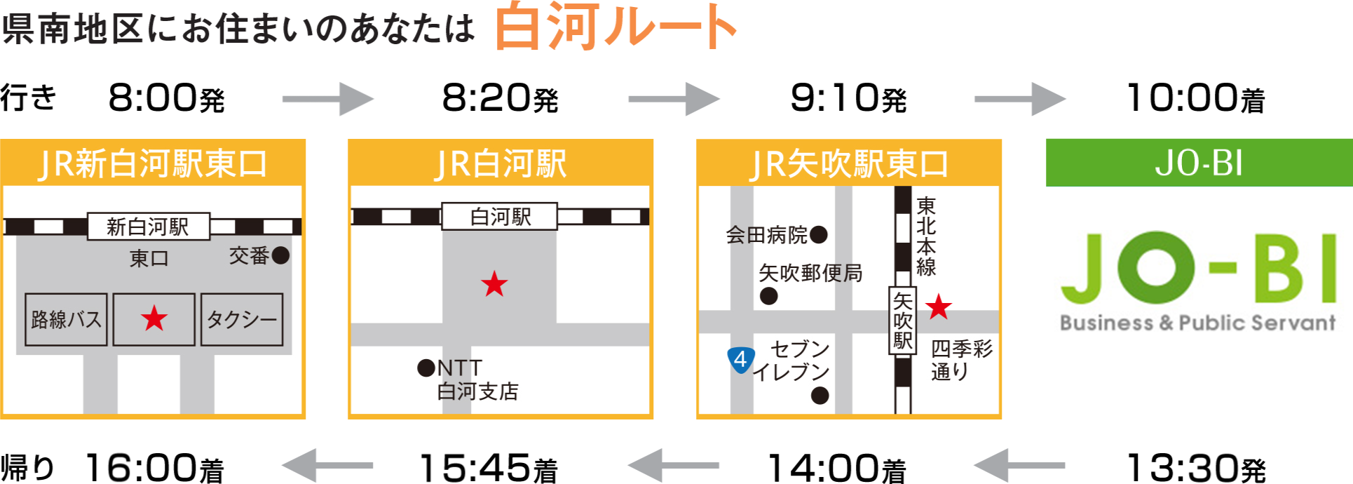 県南地区にお住まいのあなたは白河ルート
