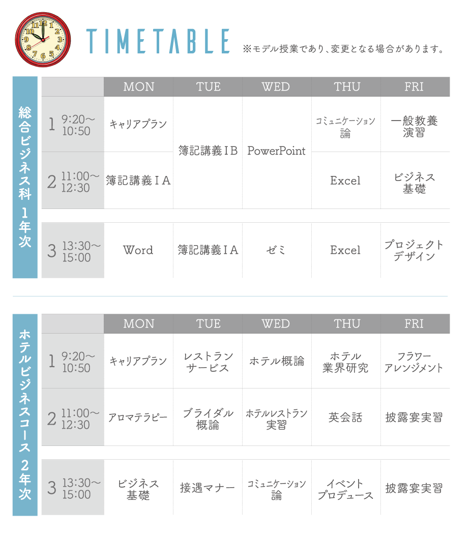 タイムテーブル