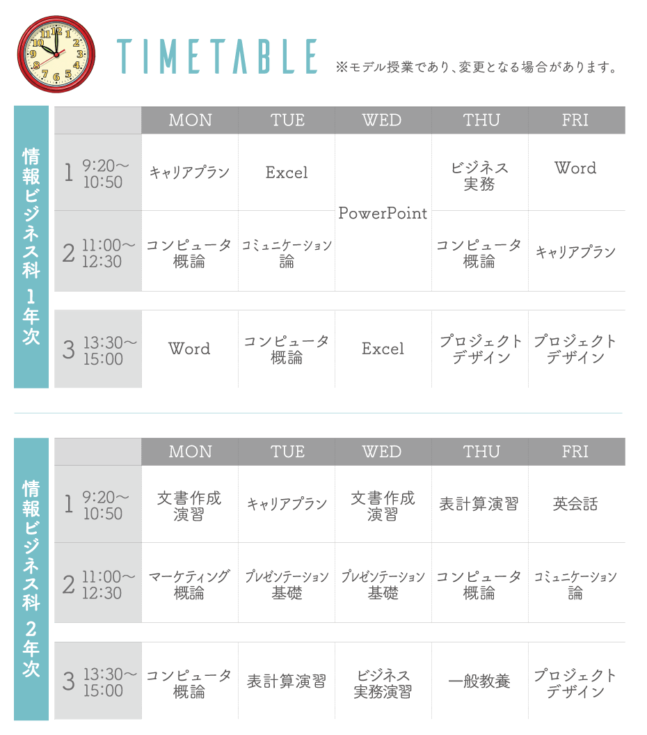 タイムテーブル